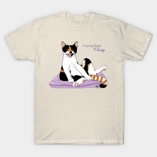 Classy Cat T-Shirt by tigressdragon